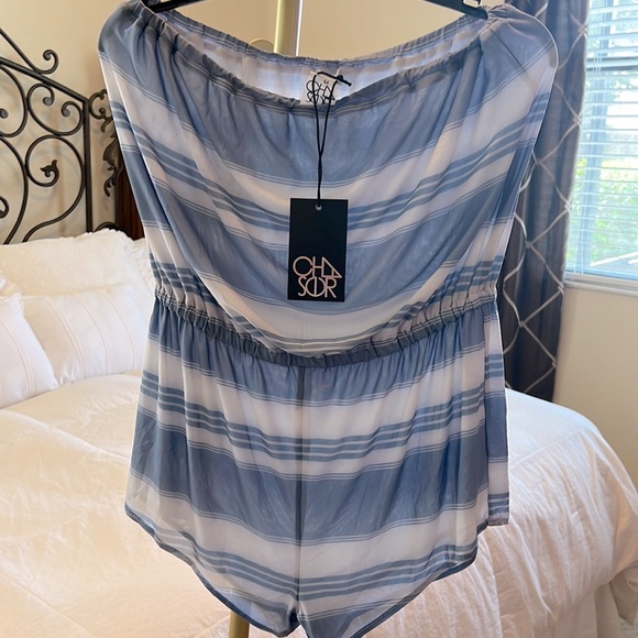Chaser Strapless Smocked Short Romper - Picture 5 of 9